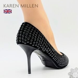 KAREN MILLEN ENGLAND Black Studded Heels 6.5/7